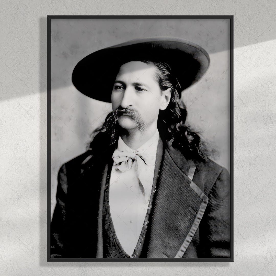 Wild Bill Hickok Portrait - Vintage Old West Black & White Photograph ...