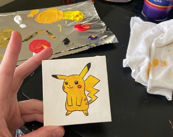 Pikachu mini acrylic canvas painting