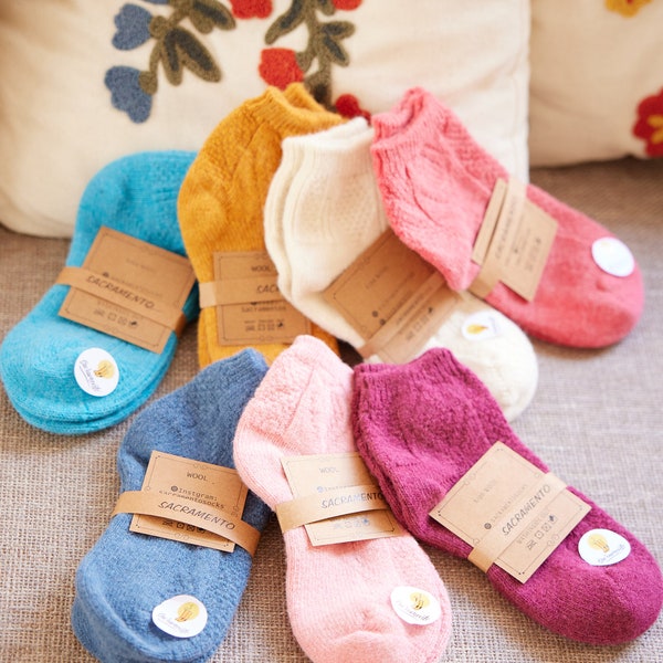 Wool Socks - 2 Pairs - Lamb's Wool Socks - Winter Socks -Gift for Women | Knit Wool Socks | Wool Socks Knitting Design [8 Colours available]