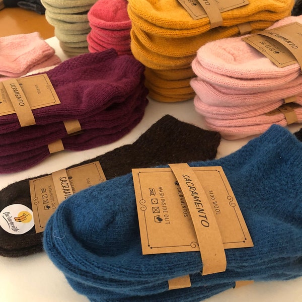 Wool Socks - LambsWool Socks - Crews Mini Socks - Winter Socks -Gift for Women | Ankle Wool Socks | Wool Knitting - [10Colours availb]