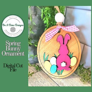 Frühling Hase Ornament Laser geschnitten Datei, Ostern Laserdatei, Laser Cut Design Datei, DIY Kit, Hase SVG, Ostern Ornament, Laser Cut Ostern Anhänger