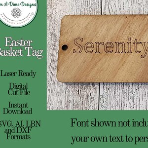 Osterkorb Anhänger, Digital Cut Laser-Datei, personalisierte Datei für Laserdesign, Machen Sie Ihren eigenen Korbanhänger, Osterhase Name, digitaler Download