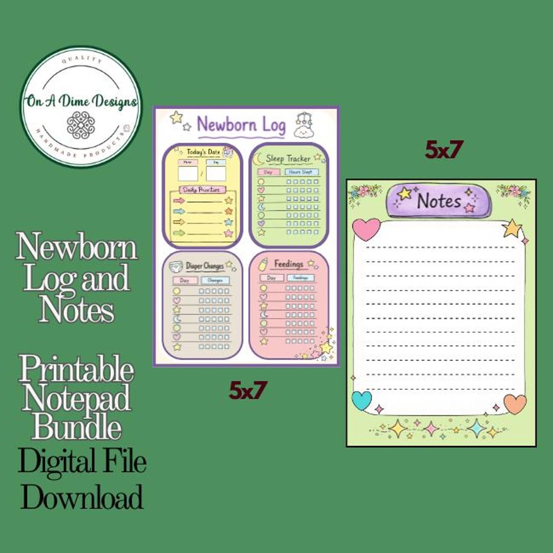 Newborn Log Printable, Baby Tracker & Notes, Infant Daily Log, Feeding ...
