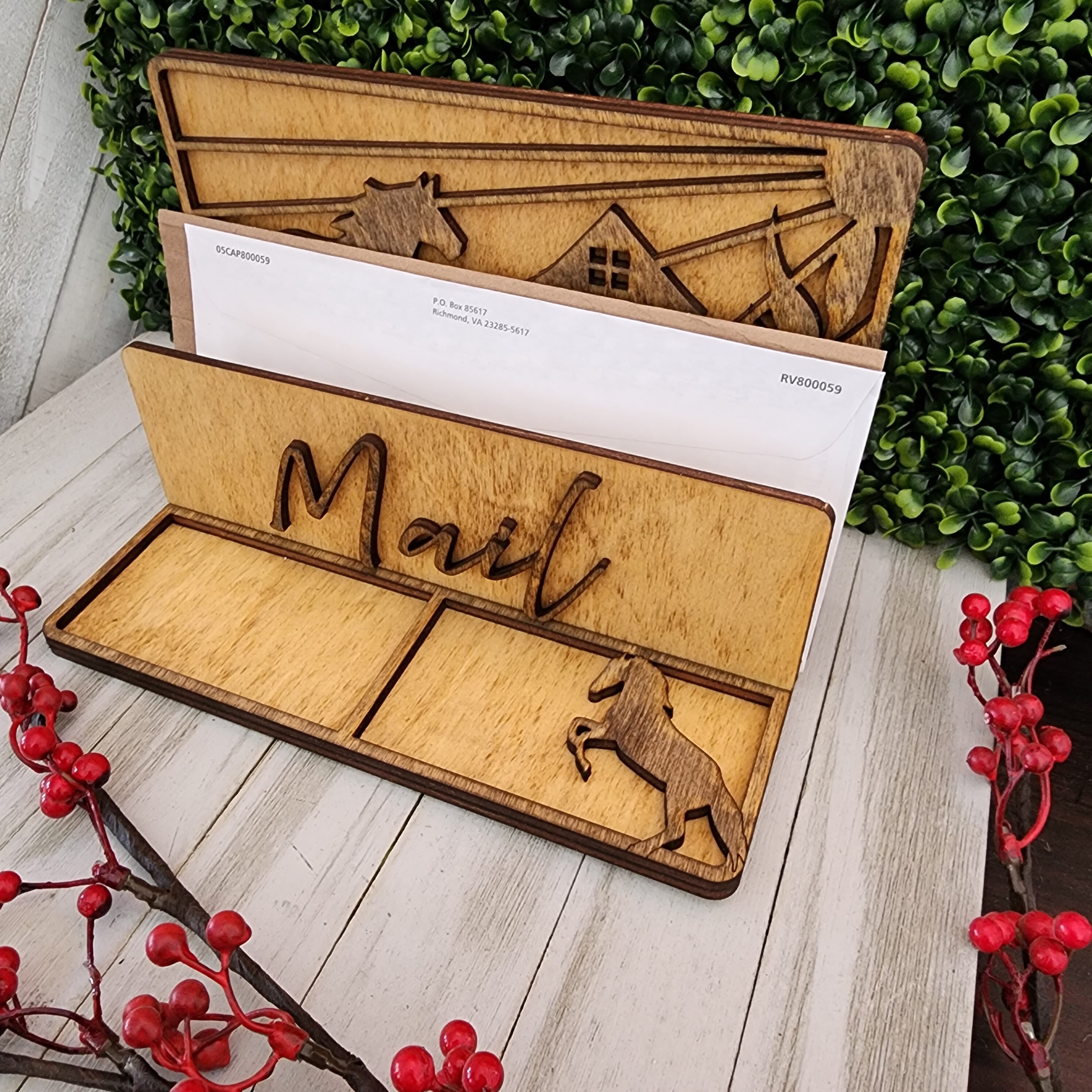Entry Mail Organizer With Key and Phone Holder, Farmhouse Kitchen Gift ...