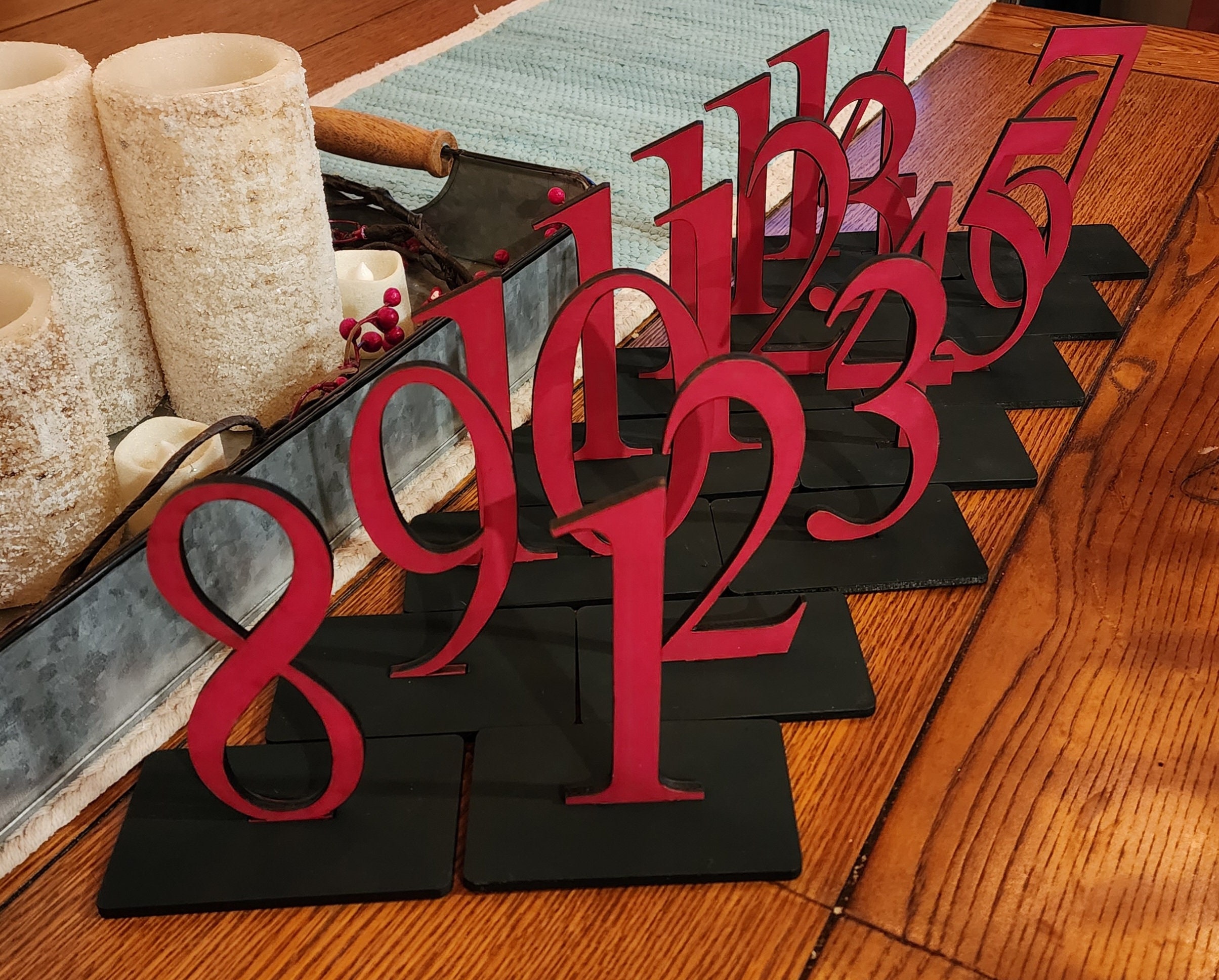 Freestanding Table Numbers With Display Stand SVG Digital Download Etsy
