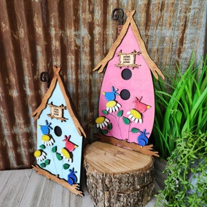 Wooden Decorative Birdhouse Shelf Sitter, Bird Lover Gift, Spring Decoration for Her, Whimsical Decor, Easter Gift for Her, Nature lover image 8