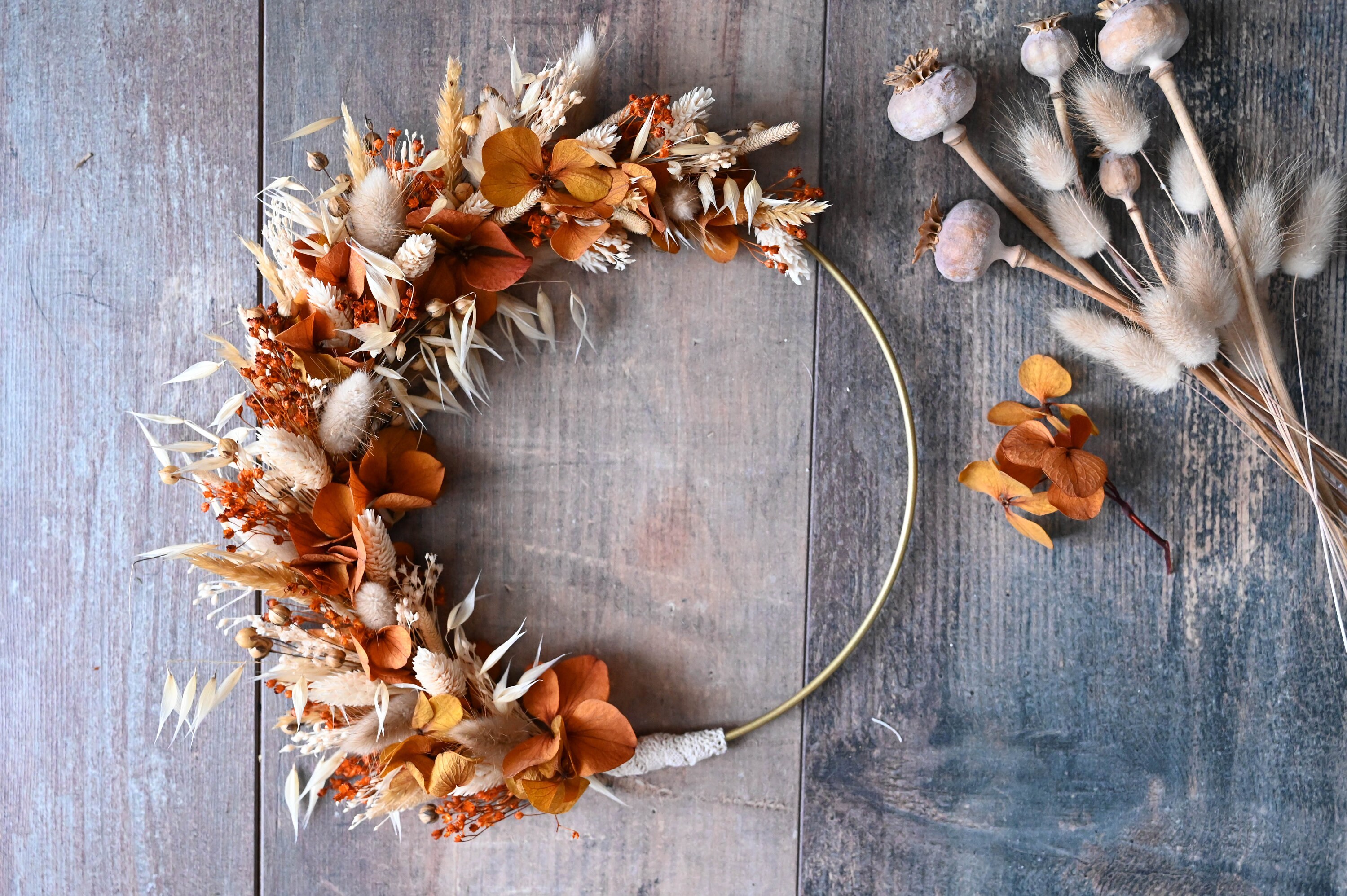 Couronnes Fleurs Séchées Déco Murale Bohème