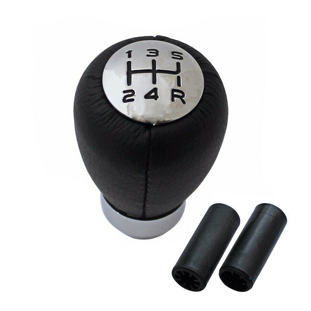 Universal Gear Shift Knob All Cars Leather Chrome 5R Gear Etsy