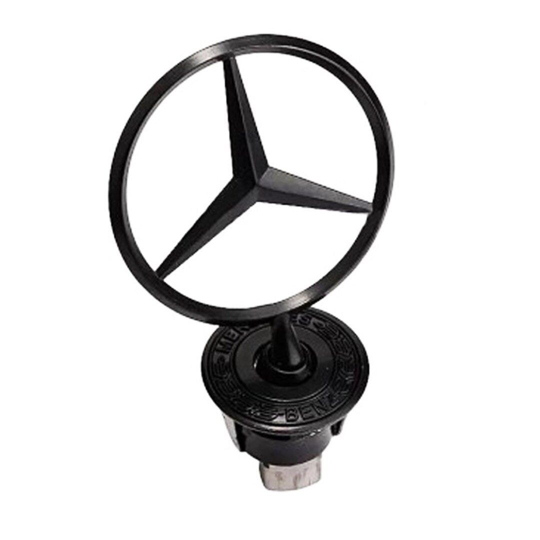 Gloss Black Mercedes Raised Star Emblem Badge Chrome C Etsy