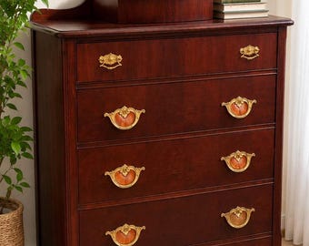 Professionally Refinished Art Deco Dresser w/ Jewelry Compartment & Authentic Bakelite Hardware — *FREE SHIPPING*