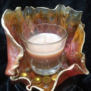 Epoxy Resin Amber and Pink Candle Holder-Home Decor-Resin Art-Unique Gift-Resin Candle Holder-Resin Sculpture-Mothers Day Gift