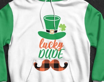 St patricks day svg, Lucky dude, Irish sublimation designs for mugs, Leprechaun svg files for cricut, Vinyl decal digital cut files, Cartoon