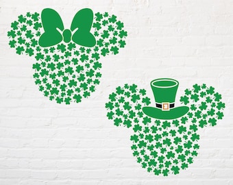 St patricks day bundle mouse svg, Clover Ireland shirt svg, matching shirts, Cut file tubler svg, Silhouette mouse svg, Mouse Cricut svg