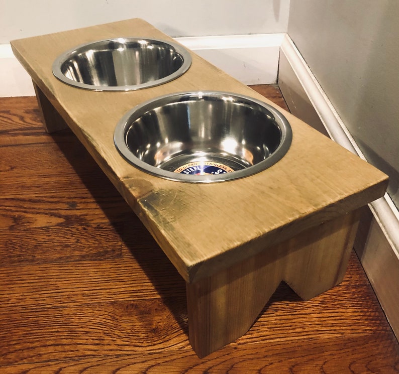 Handmade Wooden Dog Bowl Holder Made Out of Cedar Etsy