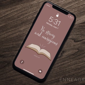 Phone Background | Enneagram 9 | Digital Wallpaper | Pink Book Design | Scripture Series | The Peacemaker | Instant Digital Download |