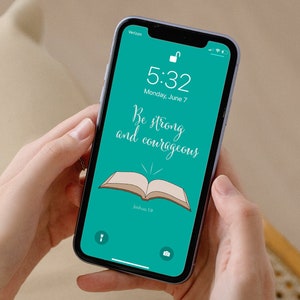 Phone Background | Enneagram 9 | Digital Wallpaper | Teal Book Design | Scripture Series | The Peacemaker | Instant Digital Download |