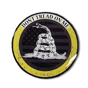 DONT TREAD On Me Proud Domed Decal Emblem Flexible Car Sticker 3D 3" Round  Merica, Snake Flag, Gadsend, Come and take it