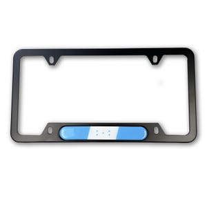 Honduras Flag Domed BLACK License Plate Frame -US Size- Honduran New Lighter Blue color