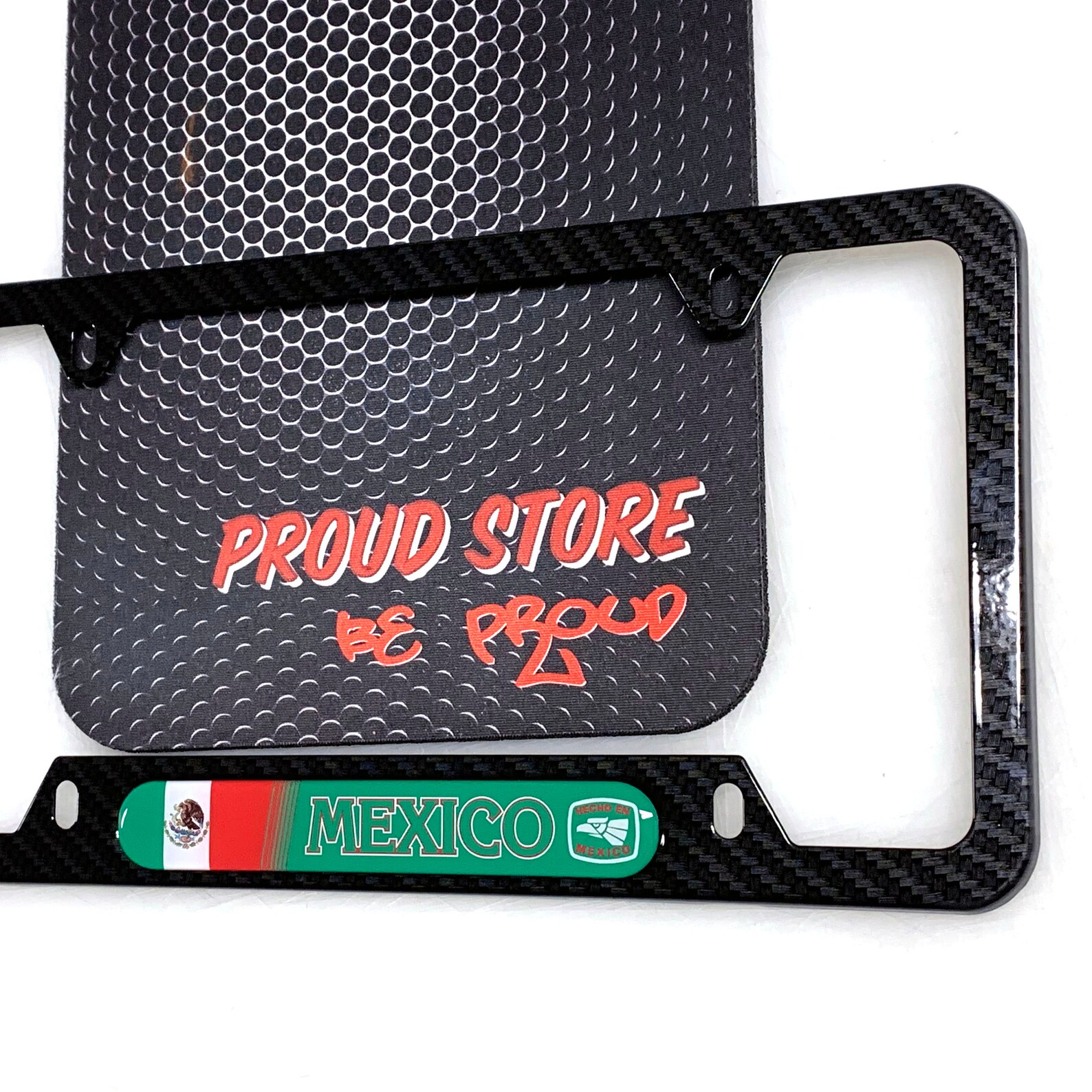 Mexico Flag Domed CARBON License Plate Frame US Size Mexico Etsy