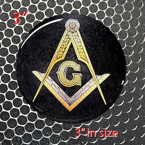 Mason Masonic Freemason Domed Decal car Emblem 3D sticker 3&quot; Square & Compass