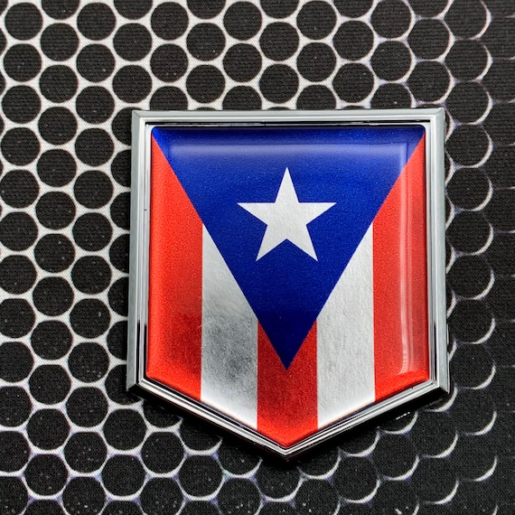 Puerto Rico flag Round domed decal 2 emblem Car bike stickers 1.45" PA – Car Chrome Decals