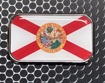 Florida State Flag Domed Chrome Emblem Proud USA Flag Car sticker 3D 3"x 1.8" Miami Orlando Tampa Jacksonville