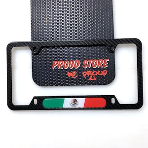 Mexico Flag Domed CARBON License Plate Frame -US Size- Mexican, Mexico, Cancun, Mexico City