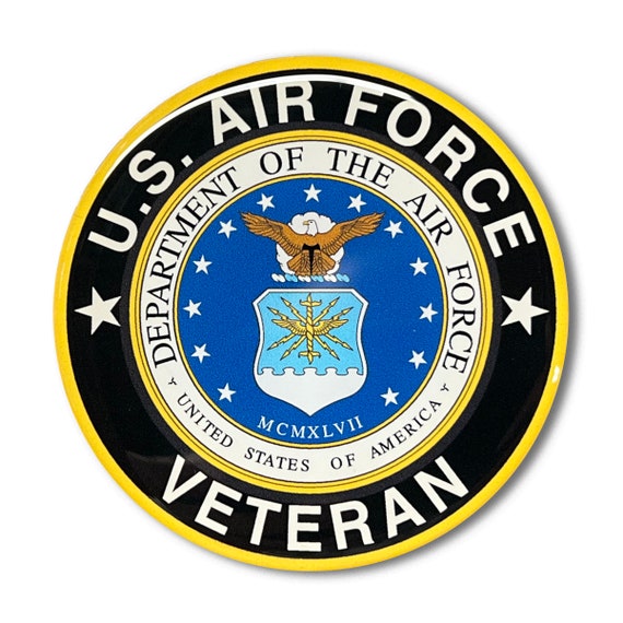 US Air Force VETERAN Domed Decal Car Sticker Emblem 3D 3 America Aim High -  Etsy