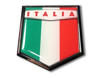 Italia Italy Flag Domed CHROME Emblem Proud Flag Car 3D Sticker 2x 2.25" Made In U.S.A. Azzuri