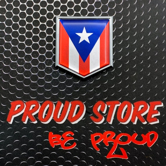 Puerto Rico Flag Domed Decal Emblem Resin car stickers 5x 0.82 2pc