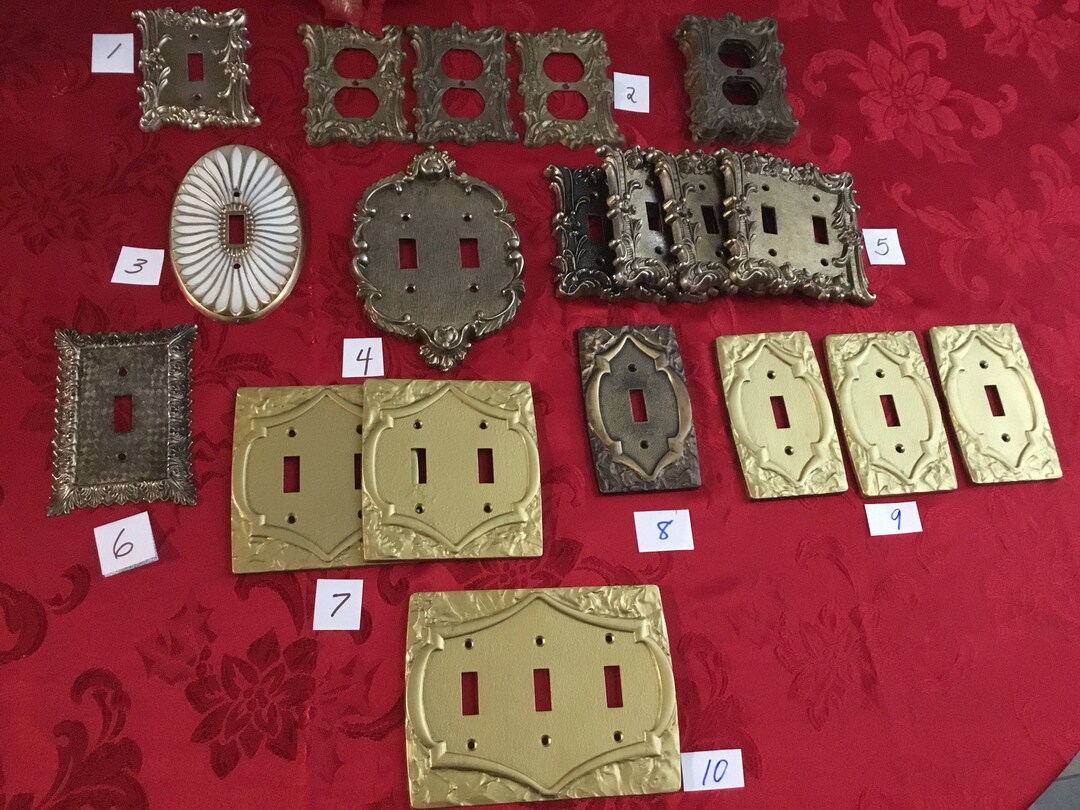 Wall Switch / Plug Plates Vintage Antique Ornate Single Double Triple