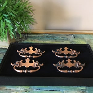 Set Of 4 Stamped 1968 Amerock Copper Colour Drawer Pulls Like New Shape Great For Next Project Or Refurbishment