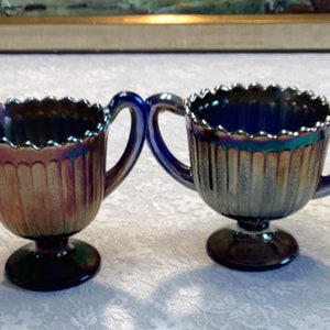 Fenton Vintage Amethyst Cream And Sugar Set Retro MCM  /Dining Table /Dining Ware /Kitchenware/Collectibles/Carnival Glass/ Indiana Glass