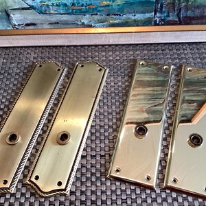 Two Sets Of Door Knob Back Plates to Choose From Solid Brass