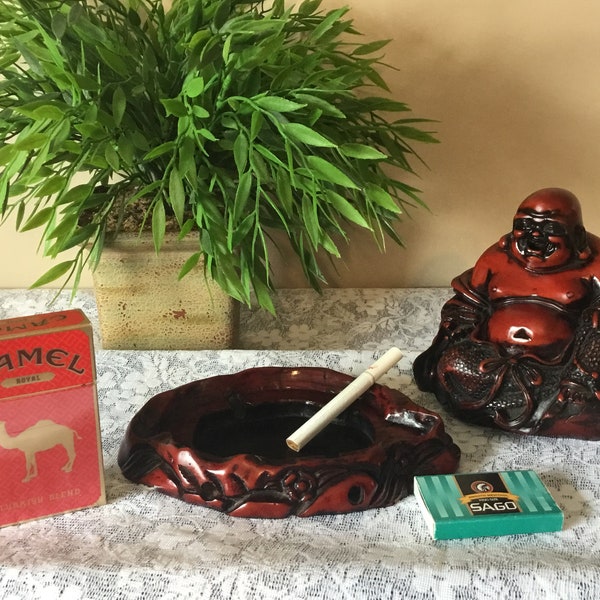 Rare cendrier Bouddha avec base et couvercle, vous pouvez faire sortir de la fumée de la bouche de Bouddha lorsque vous placez quelque chose de brûlant dedans et que vous le recouvrez