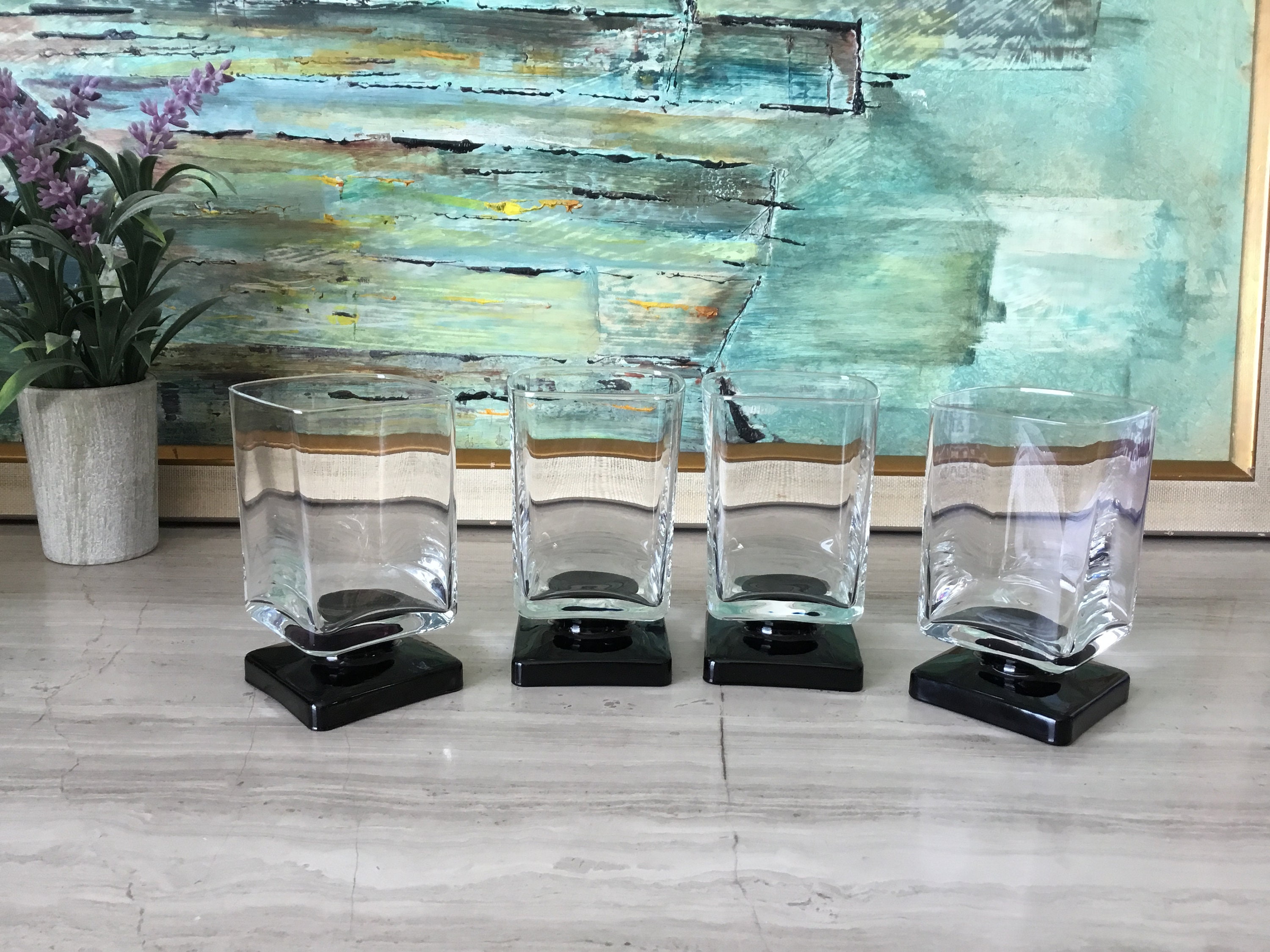 Set Of 4 Disaronno Liquer Liquor Amaretto Clear Glasses With Etsy