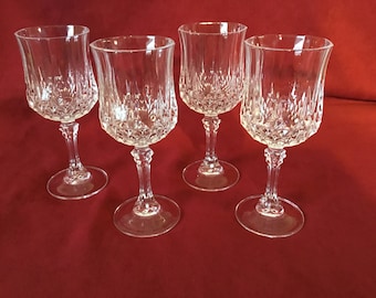 Great Gift Idea For The Barware Collection This Set Of 4 Capri Crystal vintage Wine Glasses Made In Italy And All Set To Go For Dinner