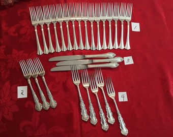 Nice Replacement Selection Of Rogers/ Towle Flatware/Silver Plated/ 3 Forks Monogrammed H