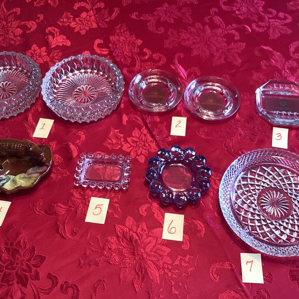 Vintage Retro Ashtrays Different Styles To Choose From Listing/  MCM Large Cut Glass/Crystal/ Pottery/ Great Gift Idea/ Occasions/ Holidays