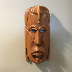Great Man Cave Piece Handcrafted African Art Wall Hanging Wooden Mask From Kenya In Central Africa /Unique / Collectable /Conversation Piece