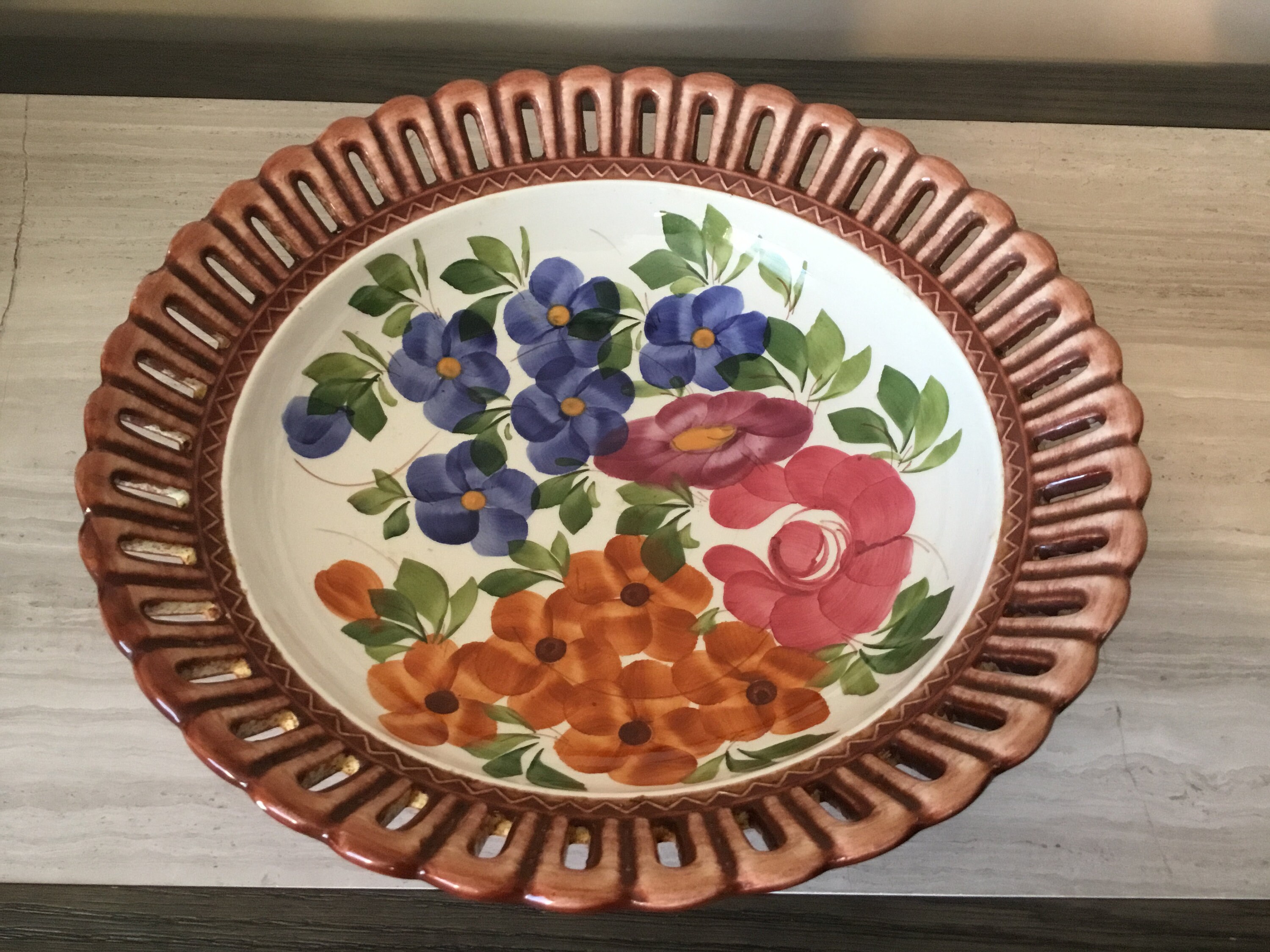 A Beautiful 2 Piece Set of Vintage Hand Painted Italian Fruit Etsy UK