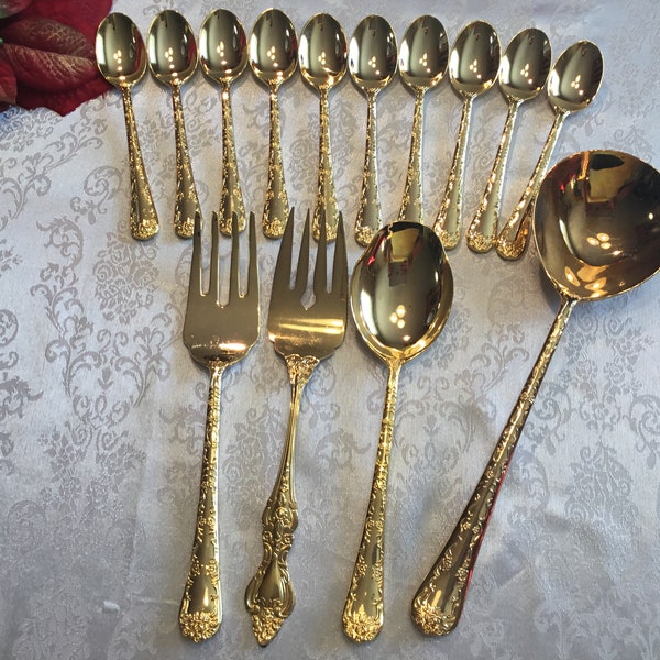 Gold Plated Flatware Etsy