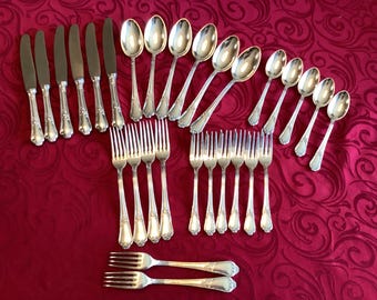 Vintage Nivella Solingen Cutlery Set: 72-pieces With Gold Decor