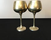 Beautiful Set Of Brass Goblets Stamped E.P S. N. Made In India Nice Addition To Any Man Cave Or Barware Collection