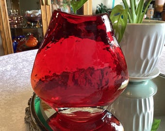 Lenox Holiday Crimson Glass Vase 11 In. - Etsy