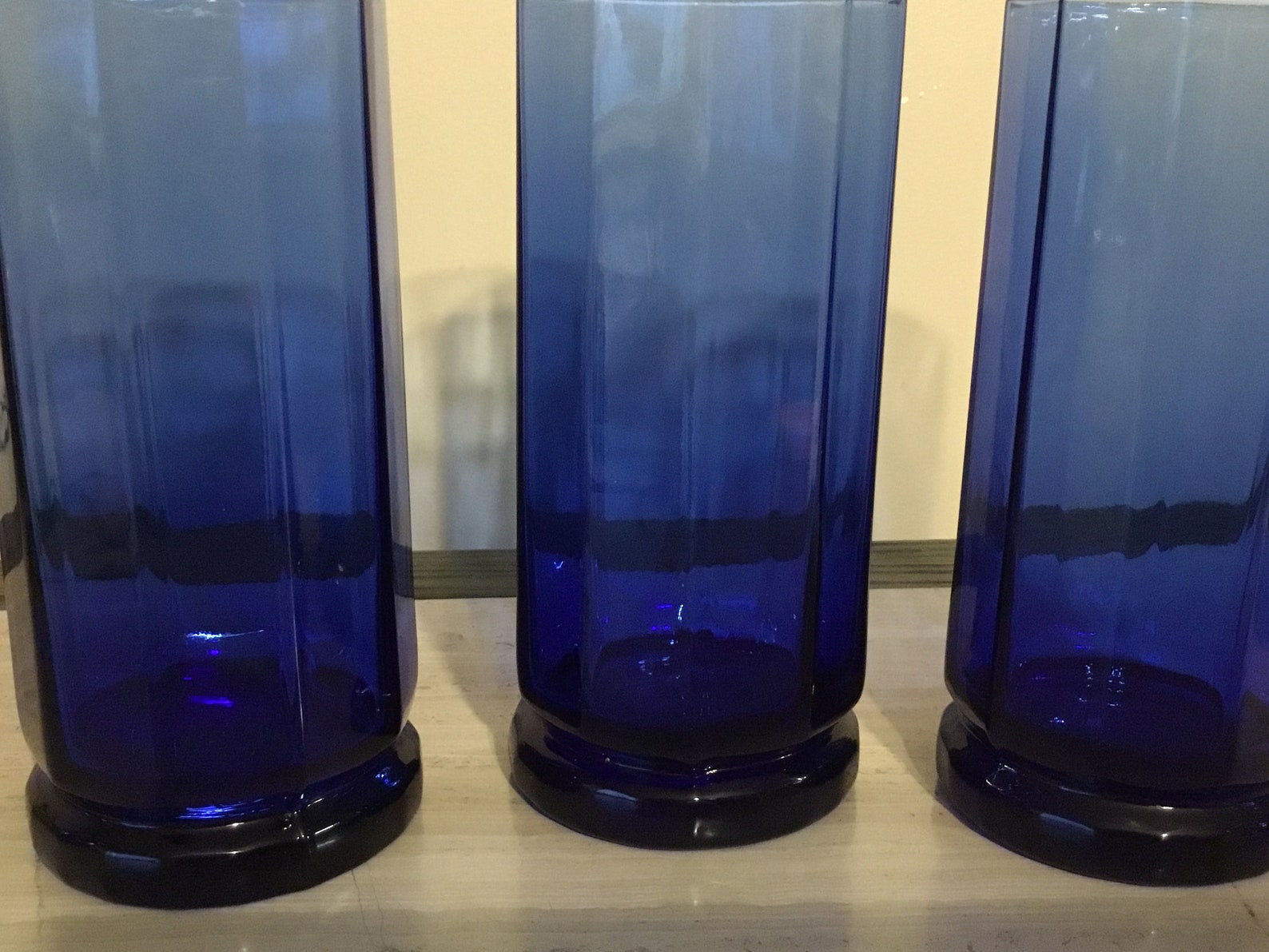 A Great Set Of 6 Vintage Cobalt Blue Drinking Glasses 3 Low | Etsy