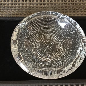 A Vintage Glass Ashtray Made By Dominion Glass Company Very Heavy And Thick Resembles Layers Of Ice / Makes A Great Coin/Jewellery Collector