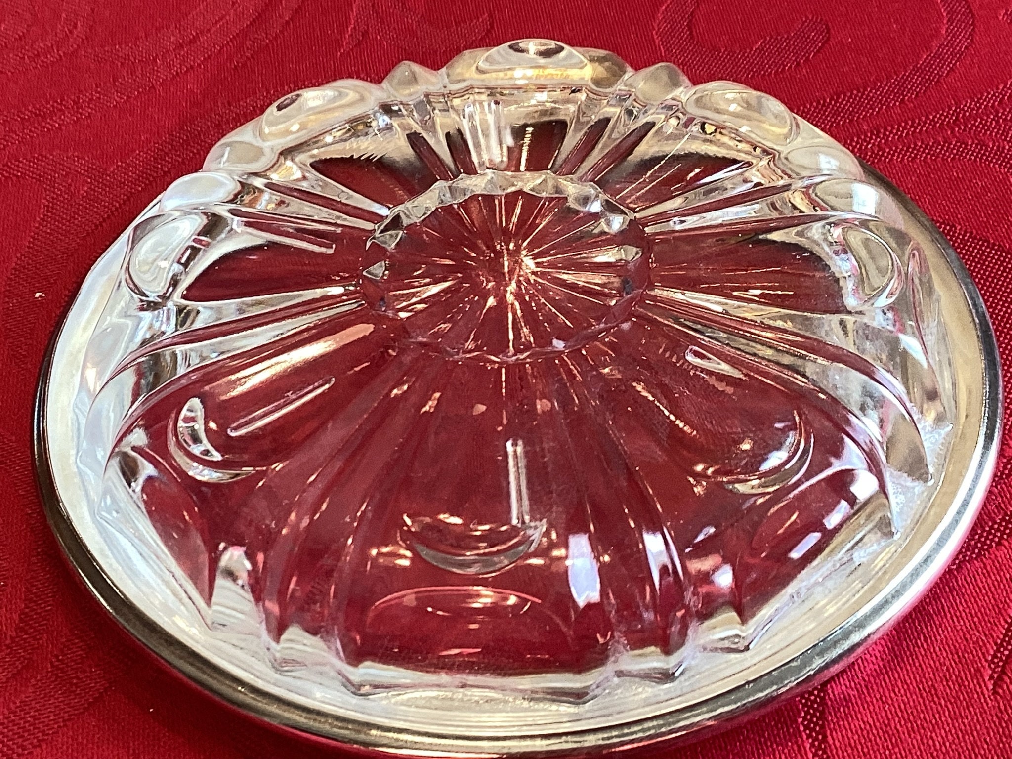 BIRKS】 【純銀/ガラス】フローラルのコースター 8枚 スターリング