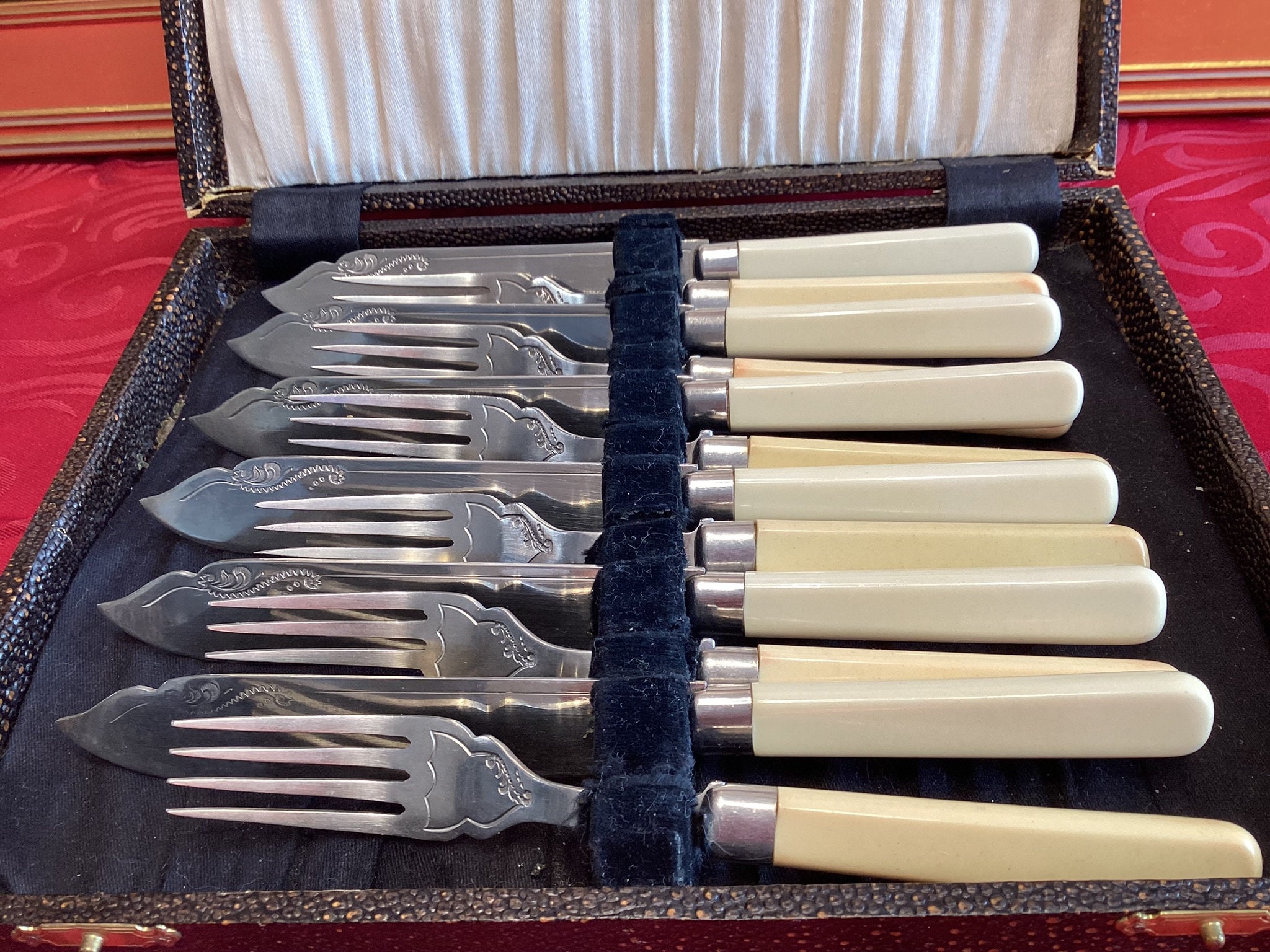 英国製 ヴィンテージ シルバープレート ケーキ/ペイストリーフォーク 6