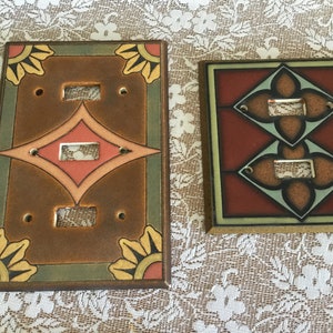 A Nice Selection Of Ceramic And Metal Light Switch plates 2 Triples 1 Double 1 Single Silver Triple Amerock A Couple That Look Like Tiles image 10